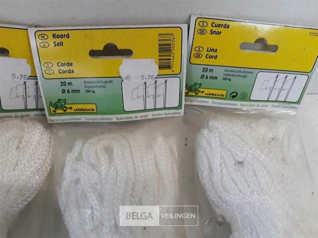 5 x touw wit 6 mm 20 m - afbeelding 3 van  3
