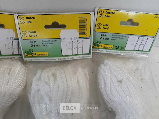 5 x touw wit 6 mm 20 m - afbeelding 3 van  3