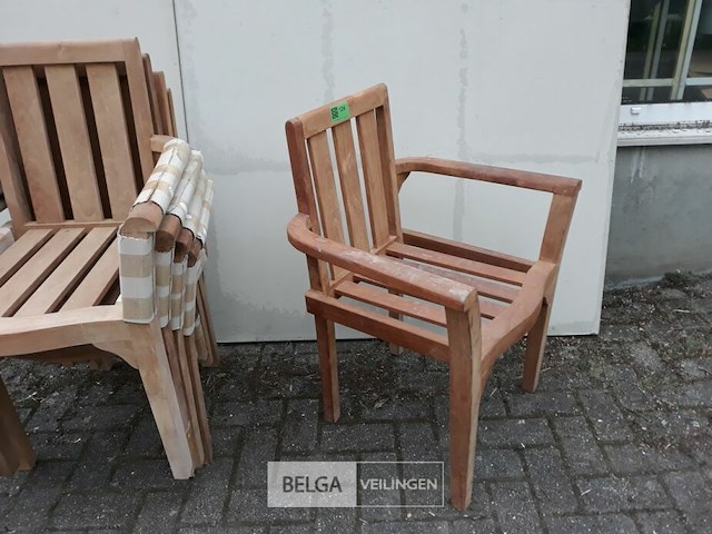 5 x tuinstoel teak - afbeelding 3 van  3