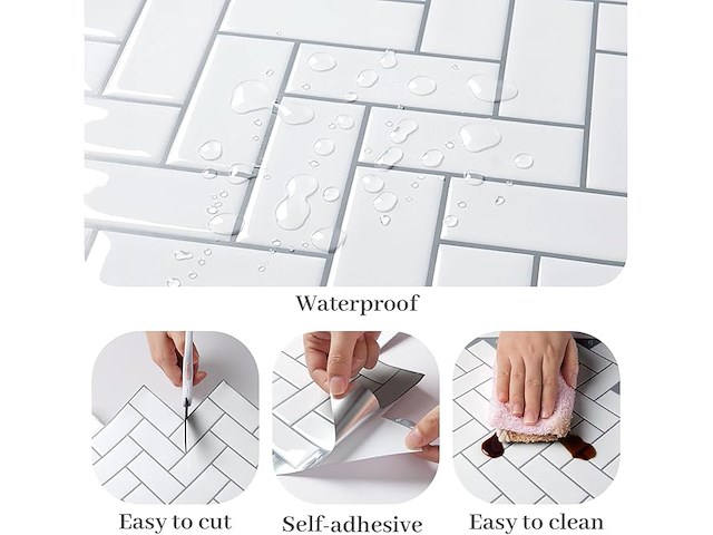 5 x varypaper baksteeneffect tegelstickers - afbeelding 3 van  4