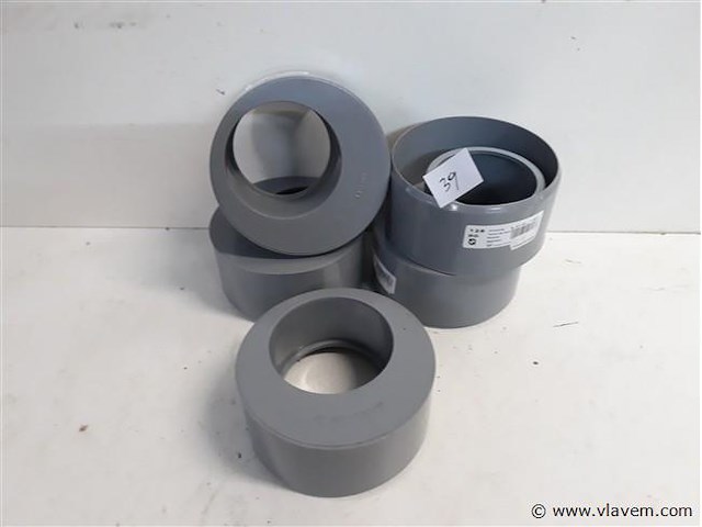 5 x verloop 125-80 pvc lijmverbinding - afbeelding 1 van  2