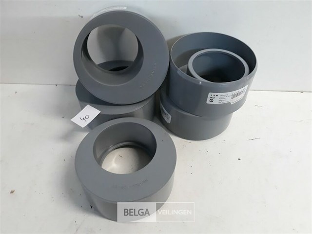 5 x verloop 125-80 pvc lijmverbinding - afbeelding 1 van  3