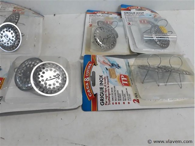 5 x vuilvanger inox voor gootsteen 2 stuks - afbeelding 2 van  2