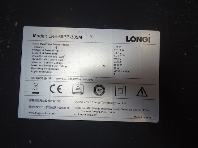 5 x zonnepaneel longi 305wp (1.525 wp) - afbeelding 3 van  4