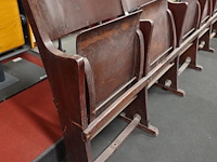5-zit houten antieke theaterstoel - afbeelding 5 van  7