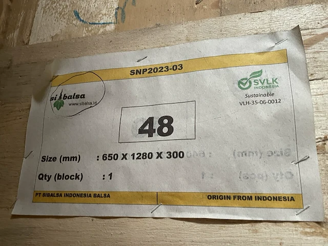 50 blokken verlijmde balsa hout - afbeelding 4 van  7