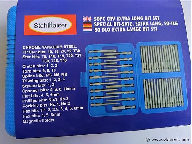 50 delige extra lange bitset stahlkaiser - afbeelding 7 van  7