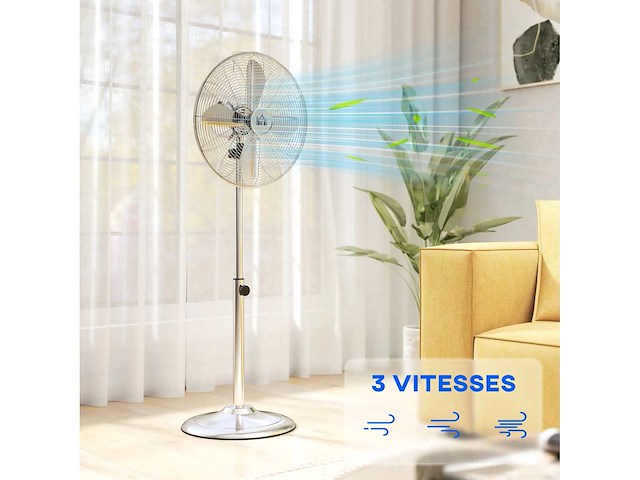 50 w hoogteverstelbare voetstukventilator 87-120 cm, 3 versnellingen - afbeelding 3 van  4