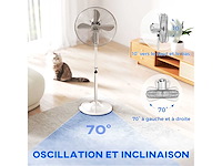 50 w hoogteverstelbare voetstukventilator 87-120 cm, 3 versnellingen - afbeelding 5 van  7