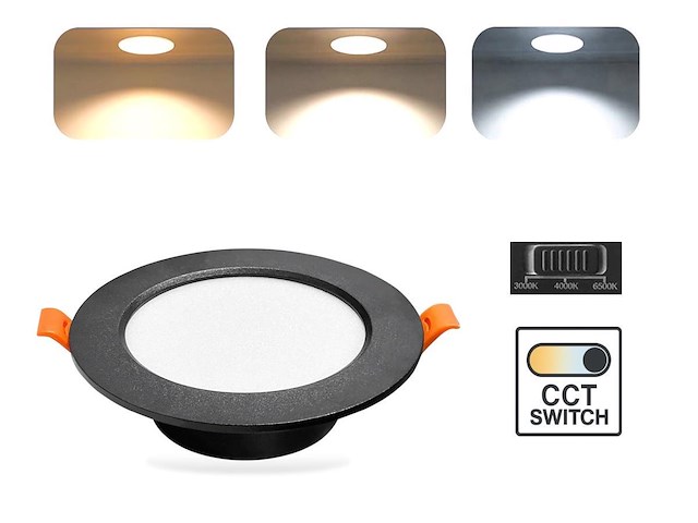 50 x 4.9w cct 3 kleur inbouwspot watredicht zwart - afbeelding 4 van  5