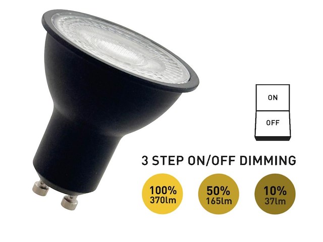 50 x 4.9w gu10 led spot aan/uit dimming met lens 3000k zwart - afbeelding 1 van  2
