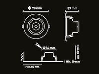 50 x 4.9w smd led inbouwspot 3000k mat wit met lens - afbeelding 5 van  6
