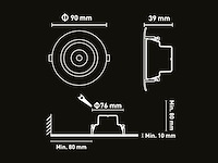 50 x 4.9w smd led inbouwspot 3000k zwart met lens - afbeelding 6 van  7