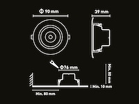 50 x 4.9w smd led inbouwspot 3000k zwart met lens - afbeelding 6 van  7