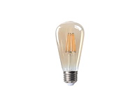 50 x 4w e27 st64 amber glas filament led bulb 2000k - afbeelding 2 van  3