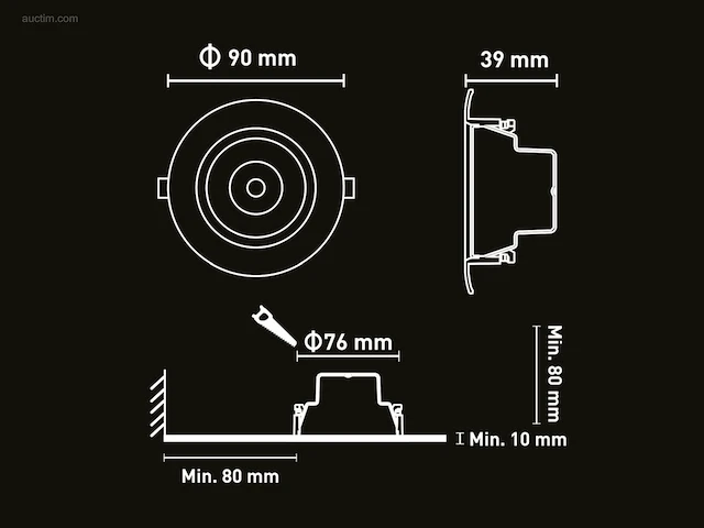 (50 x) 50 x 4.9w smd led inbouwspot 3000k zwart... - afbeelding 6 van  7