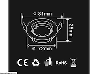 50 x downlight fitting – draaibaar – gu10 – wit – ip20 - afbeelding 5 van  6