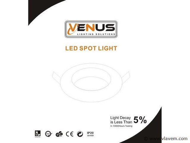 50 x downlight fitting – draaibaar – gu10 – wit – ip20 - afbeelding 5 van  5