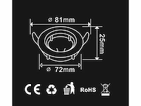 50 x downlight fitting – draaibaar – gu10 – wit – ip20 - afbeelding 4 van  5