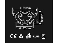 50 x downlight fitting – draaibaar – gu10 – zilver – ip20 - afbeelding 5 van  5