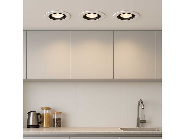 50 x downlight fitting – draaibaar – gu10 – zwart/wit – ip20 - afbeelding 1 van  5