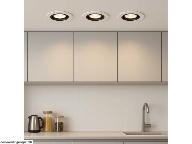50 x downlight fitting – draaibaar – gu10 – zwart/wit – ip20 - afbeelding 2 van  6