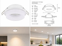 50 x downlight fitting – gu10 – wit – ø70mm – ip20 – kadife - afbeelding 5 van  5