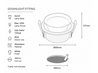 50 x downlight fitting – gu10 – wit – ø90mm – ip20 – mint-1 - afbeelding 1 van  1