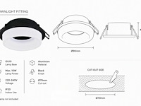 50 x downlight fitting – gu10 – zwart – ø70mm – ip20 – kadife - afbeelding 4 van  6