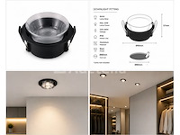 50 x downlight fitting – gu10 – zwart – ø90mm – ip20 – mint-1 - afbeelding 1 van  4