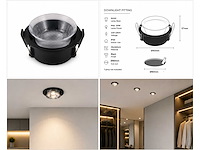 50 x downlight fitting – gu10 – zwart – ø90mm – ip20 – mint-1 - afbeelding 3 van  4