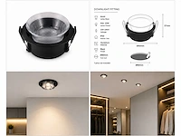 50 x downlight fitting – gu10 – zwart – ø90mm – ip20 – mint-1 - afbeelding 3 van  4