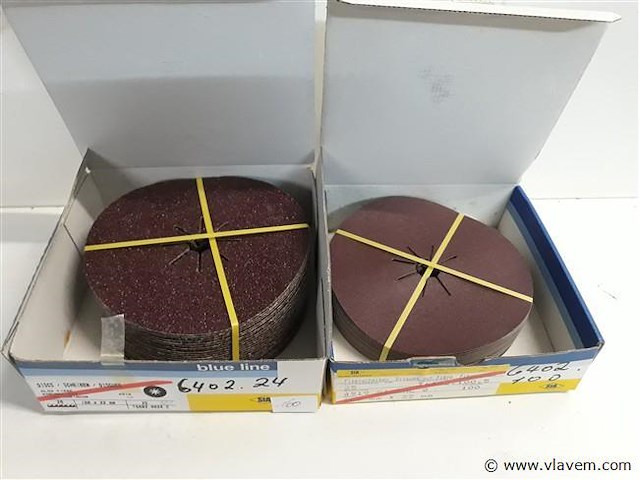 50 x fiber schuurschijven 180mm 25 x k 24 + 25 x k 100 - afbeelding 1 van  2