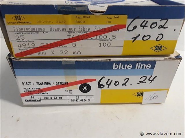 50 x fiber schuurschijven 180mm 25 x k 24 + 25 x k 100 - afbeelding 2 van  2