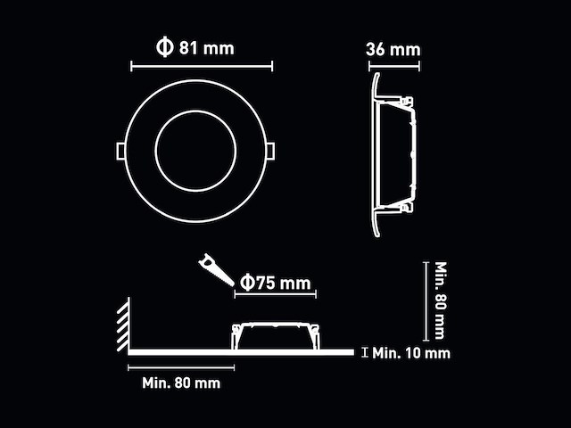 50 x gu10 inbouw armatuur wit met lamphouder - afbeelding 8 van  12
