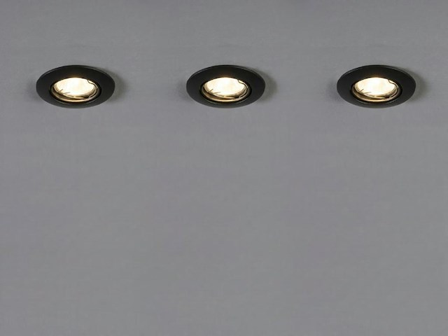 50 x gu10 inbouw armatuur zand zwart met lamphouder - afbeelding 1 van  8