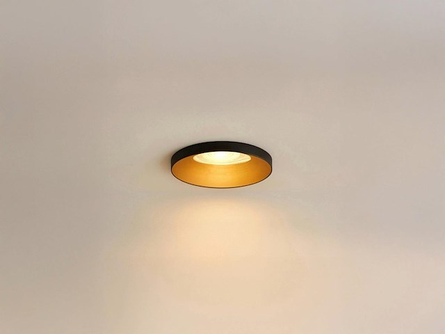 50 x gu10 inbouw armatuur zwart en goud met lamphouder - afbeelding 1 van  6