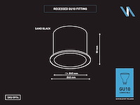 50 x gu10 inbouw armatuur zwart met lamphouder - afbeelding 3 van  5