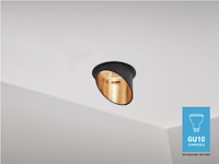 50 x gu10 inbouw design armatuur cilinder zand goud en zwart met lamphouder - afbeelding 1 van  5