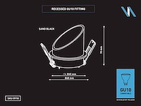 50 x gu10 inbouw design armatuur zwart met lamphouder - afbeelding 5 van  6