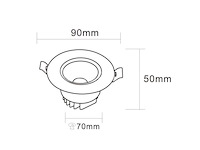 50 x inbouw led downlight – 7w – draaibaar – 6500k koud wit - afbeelding 6 van  6