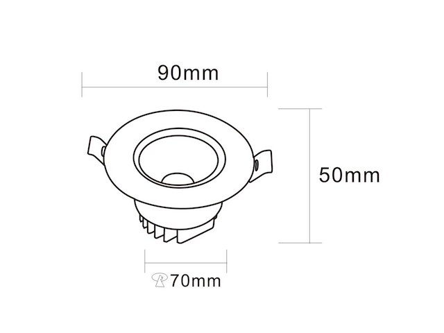 50 x inbouw led downlight – 7w – draaibaar – 6500k koud wit - afbeelding 5 van  6