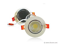 50 x inbouw led downlight – 7w – draaibaar – 6500k koud wit - afbeelding 1 van  6