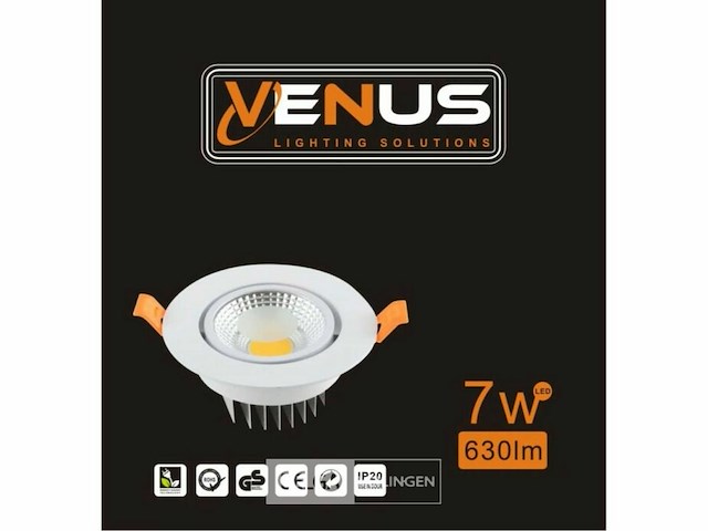 50 x inbouw led downlight – 7w – draaibaar – 6500k koud wit - afbeelding 7 van  7