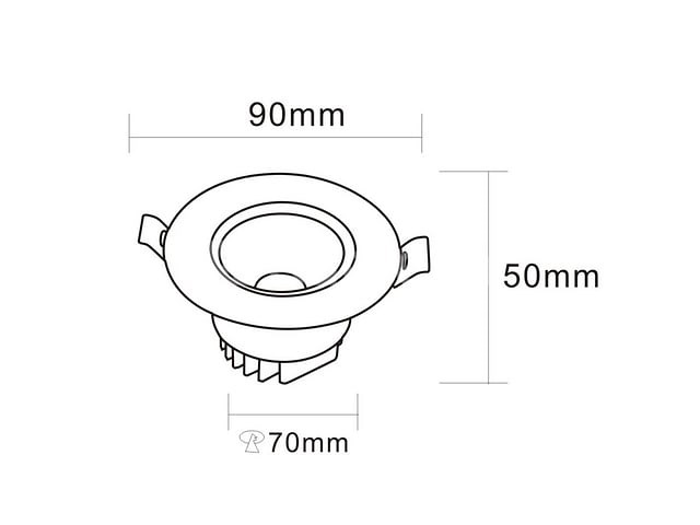 50 x led downlight – 7w – draaibaar – 3000k warm – zilver - afbeelding 1 van  5