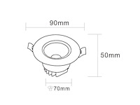 50 x led downlight – 7w – draaibaar – 3000k warm – zilver - afbeelding 1 van  5