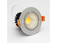 50 x led downlight – 7w – draaibaar – 3000k warm – zilver - afbeelding 4 van  5