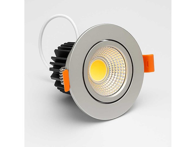 50 x led downlight – 7w – draaibaar – 3000k warm – zilver - afbeelding 1 van  5