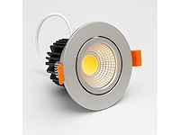 50 x led downlight – 7w – draaibaar – 3000k warm – zilver - afbeelding 1 van  5