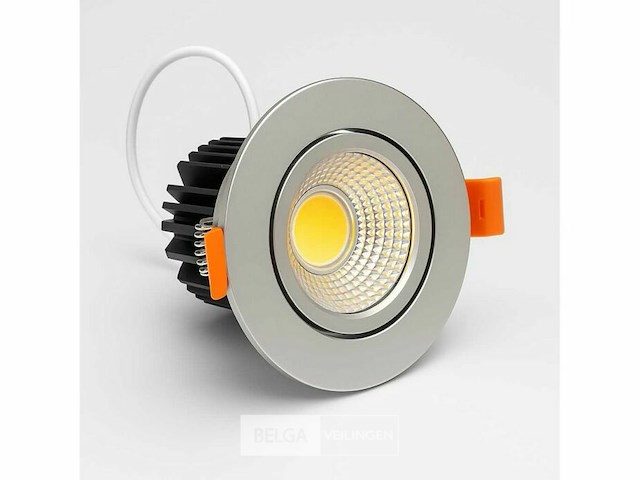 50 x led downlight – 7w – draaibaar – 3000k warm – zilver - afbeelding 2 van  6